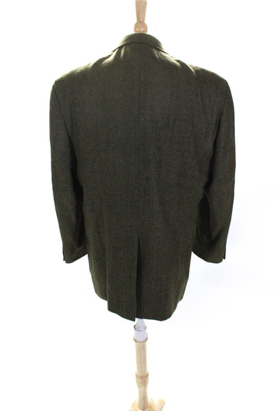 Hart Schaffner Marx Mens Textured Button Collared Blazer Jacket Brown Size EUR46