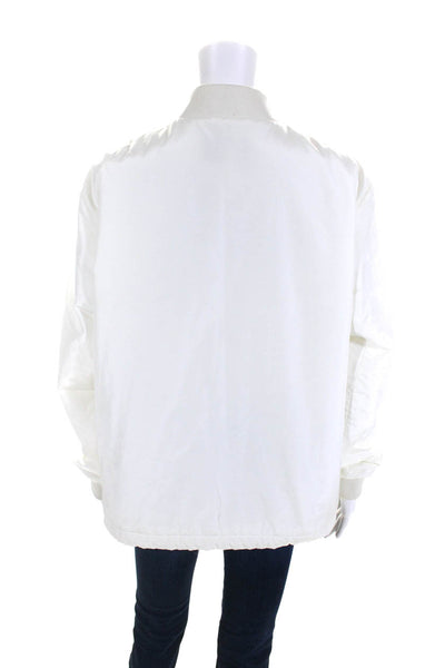 ACNE Studios Womens White High Neck Full Zip Long Sleeve Bomber Jacket Size 40