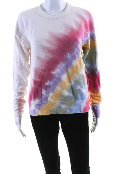 Stateside Womens Tie Dye Print Sweatshirt Multi Colored Cotton Blend Size Small