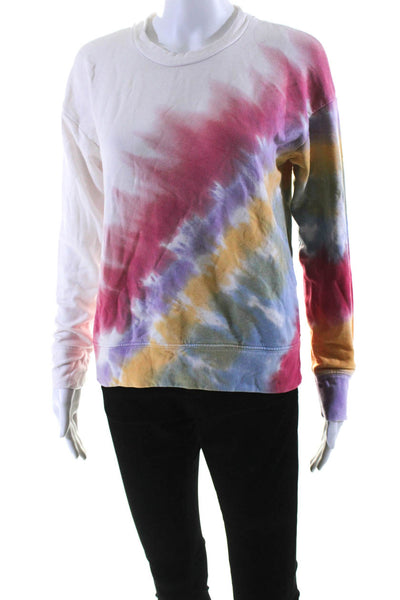 Stateside Womens Tie Dye Print Sweatshirt Multi Colored Cotton Blend Size Small