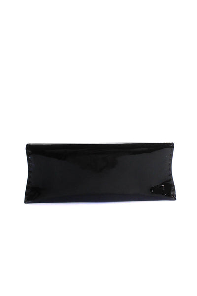 VBH Womens Medium Flap Patent Leather Envelope Clutch Handbag Black