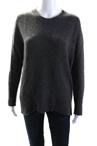 Theory Womens Pullover Crew Neck Cashmere Sweatshirt Gray Size Petite