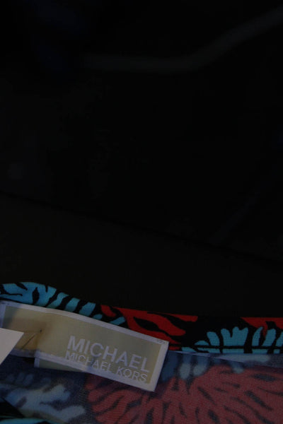 Michael Michael Kors Womens Round Neck Long Sleeves Multicolor Mini Dress Size L