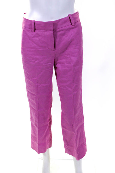 J Crew Women's Hook Closure Pockets Straight Leg Dress Pant Pink Size 0