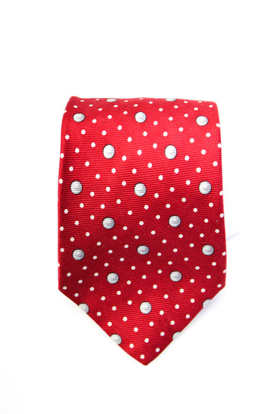 Chanel  One Mens Silk Spotted Traditional Neck Tie Red Size OS