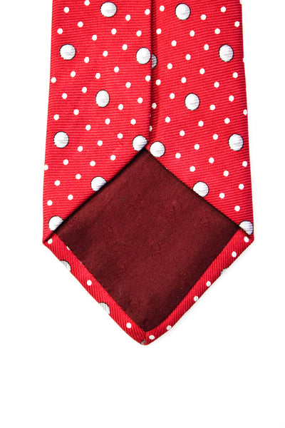 Chanel  One Mens Silk Spotted Traditional Neck Tie Red Size OS