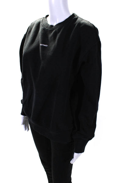 Zadig & Voltaire Women's Crewneck Long Sleeves Graphic Sweatshirt Black Size M