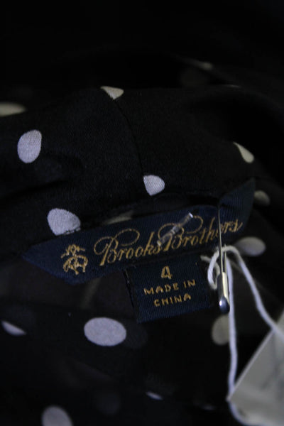 Brooks Brothers Women's High Neck Sleeveless Polka Dot Sheer Blouse Size 4