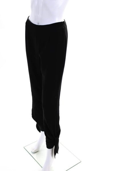 Cinq A Sept Womens Ruched Ankle Mid Rise Slim Leg Pants Black Size 2