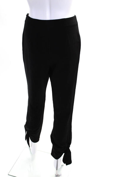 Cinq A Sept Womens Ruched Ankle Mid Rise Slim Leg Pants Black Size 2