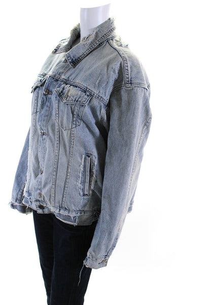 Ksubi Womens Denim Button Down Jacket Blue Cotton Size Small