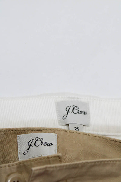 J Crew Womens Cotton Blend Corduroy 5 Pocket Mid-Rise Pants White Size 25 Lot 2