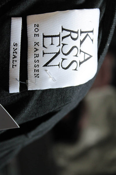 Karssen Zoe Karssen Womens Black Cotton Graphic Scoop Neck Tee Top Size S