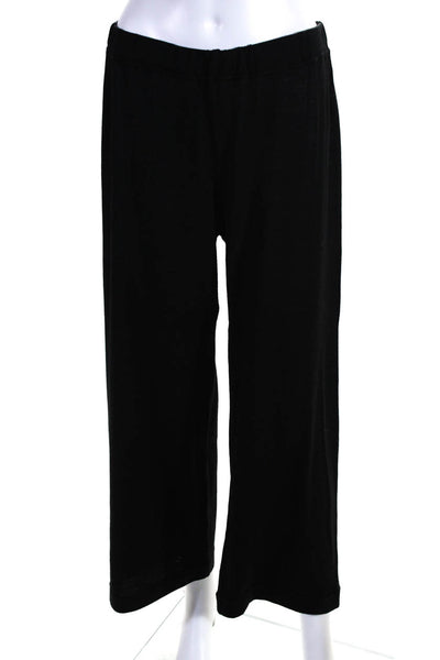 Farella Capri Womens High Rise Wide Leg Wool Knit Pants Black Size Medium