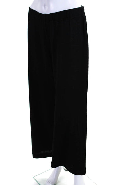 Farella Capri Womens High Rise Wide Leg Wool Knit Pants Black Size Medium