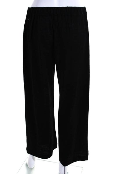 Farella Capri Womens High Rise Wide Leg Wool Knit Pants Black Size Medium