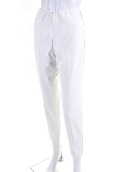 Rag & Bone Womens White Cotton High Rise Zip Back Pleated Straight Pants Size 6