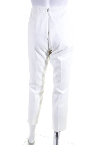 Rag & Bone Womens White Cotton High Rise Zip Back Pleated Straight Pants Size 6