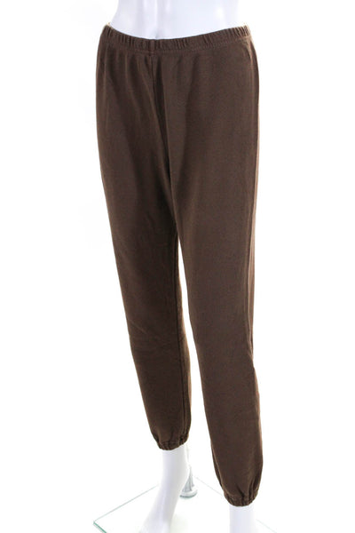 The Great Womens Cotton Elastic Waist High Rise Sweatpants Brown Size 0
