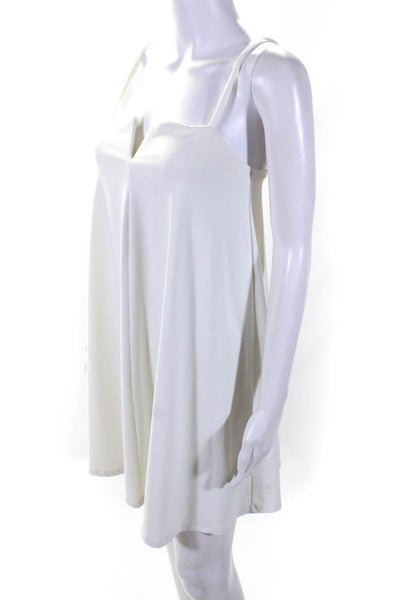 Susana Monaco Womens V-Neck Sleeveless A-Line Pullover Midi Dress White Size M