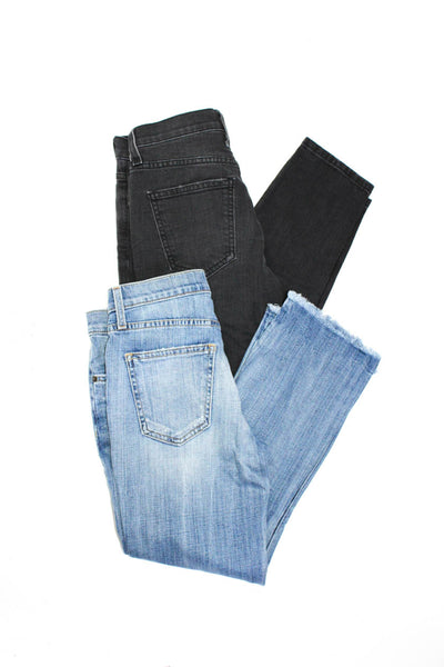 Current/Elliott Womens Low Rise Cropped Bootcut Jeans Blue Black Size 23 Lot 2