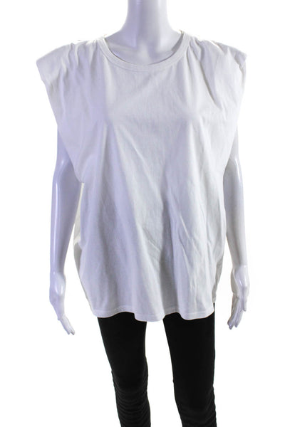 Frankie Shop Womens Eva Padded Shoulder Muscle Tee Shirt White Size Medium