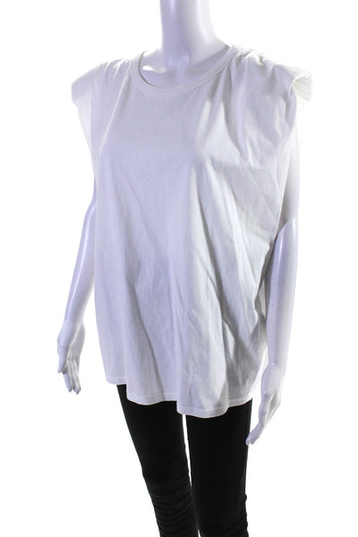 Frankie Shop Womens Eva Padded Shoulder Muscle Tee Shirt White Size Medium