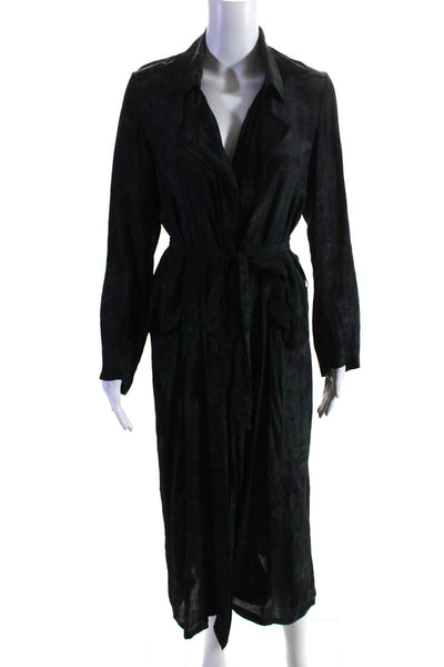 Mes Demoiselles Womens Floral Print Belted Wrap Dress Blue Green Size EUR 34