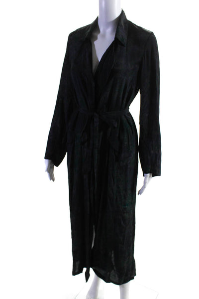 Mes Demoiselles Womens Floral Print Belted Wrap Dress Blue Green Size EUR 34