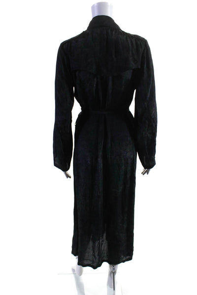 Mes Demoiselles Womens Floral Print Belted Wrap Dress Blue Green Size EUR 34