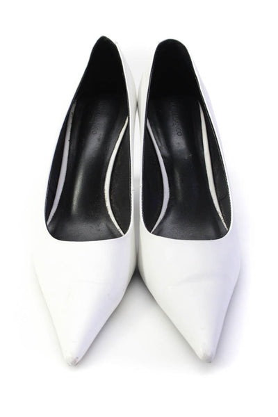 Tony Bianco Womens Leather Pointed Toe Slip-On Stiletto Heels Pumps White Size 9