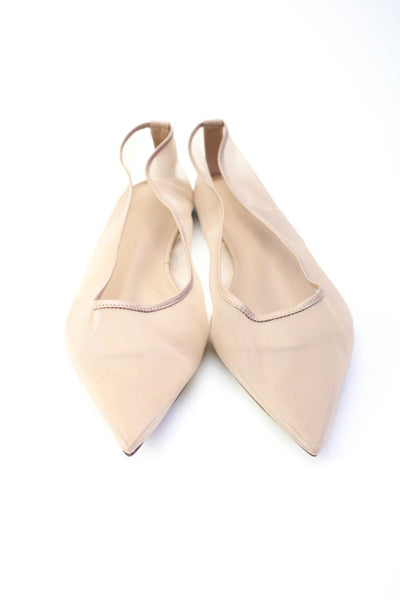 Tony Bianco Womens Sheer Textured Pointed Toe Slip-On Flats Beige Size 10