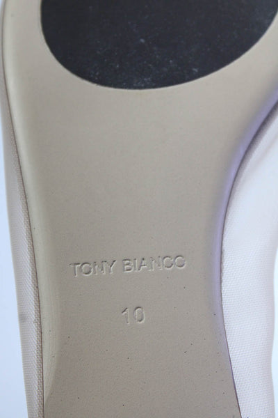 Tony Bianco Womens Sheer Textured Pointed Toe Slip-On Flats Beige Size 10