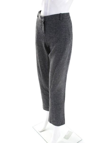 Theory Womens Cotton Blend Hook Closure Mid-Rise Tapered Pants Gray Size 12