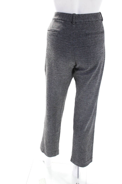 Theory Womens Cotton Blend Hook Closure Mid-Rise Tapered Pants Gray Size 12