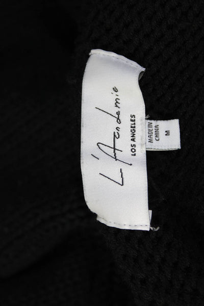 L'Academie Womens Long Sleeves Turtleneck Pullover Sweater Black Size Medium