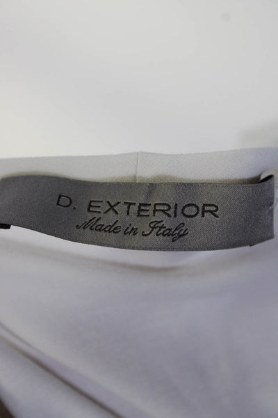 D Exterior Womens Short Puffy Sleeves Tee Shirt White Cotton Size Small