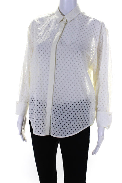 IRO Womens Button Down Alesie Shirt White Cotton Blend Size EUR 36