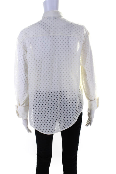 IRO Womens Button Down Alesie Shirt White Cotton Blend Size EUR 36