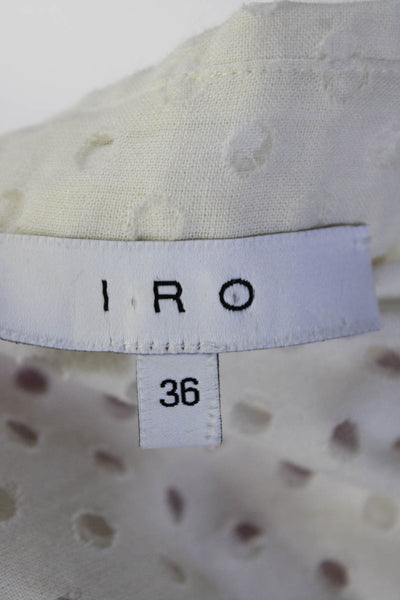 IRO Womens Button Down Alesie Shirt White Cotton Blend Size EUR 36