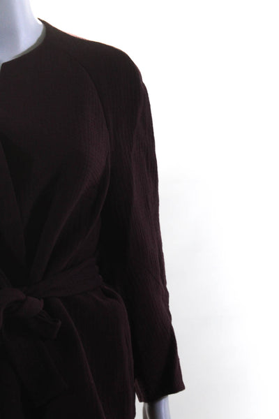 Akris Bergdorf Goodman Womens Tied Waist Snap Blazer Skirt Set Purple Size L