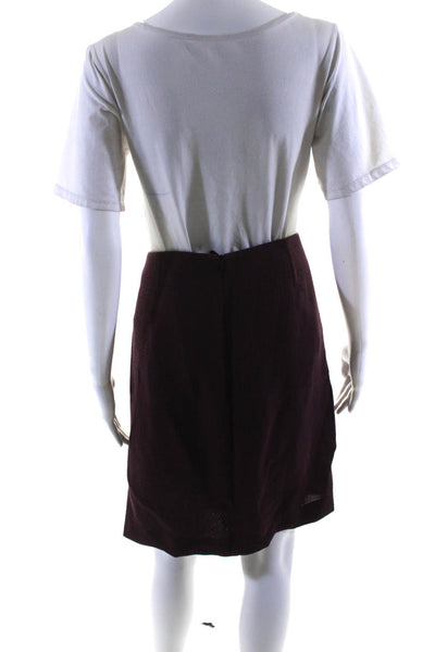 Akris Bergdorf Goodman Womens Tied Waist Snap Blazer Skirt Set Purple Size L