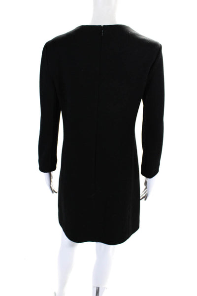 Chloe Womens Wool Long Sleeve Button Trim Shift Dress Black Size 38