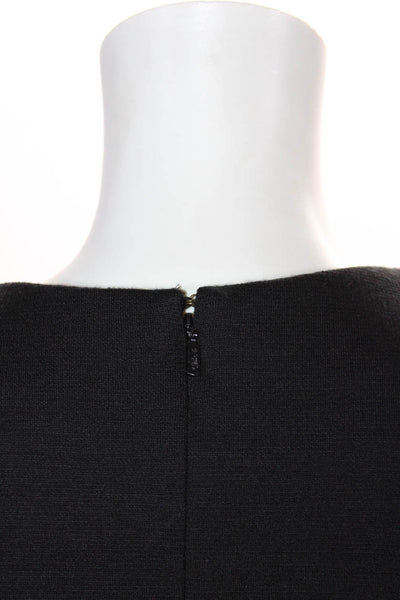 Chloe Womens Wool Long Sleeve Button Trim Shift Dress Black Size 38