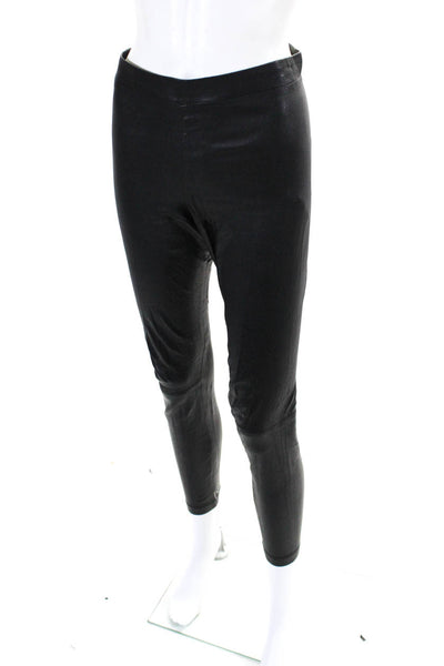 Vince Womens Faux Leather High Rise Ankle Leggings Black Size M