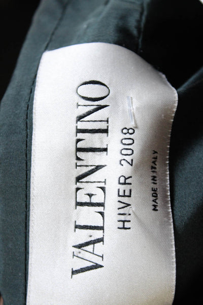 Valentino Womens Satin Collared Long Sleeve Mini Sheath Dress Stone Gray Size S