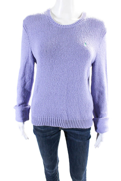 Ralph Lauren Blue Label Womens Crew Neck Sweatshirt Lavender Cotton Size XL