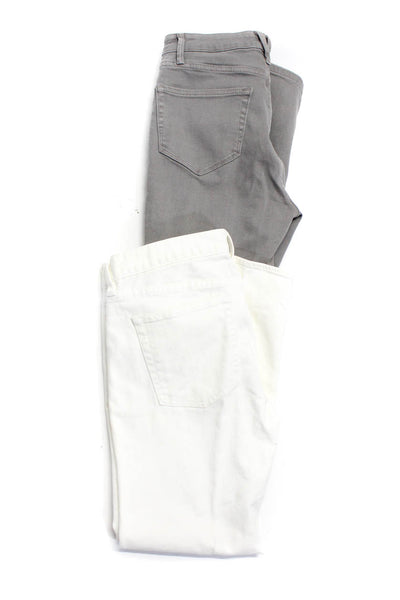 Vineyard Vines J Crew Womens High Rise Skinny Cropped Jeans Gray White 28 Lot 2