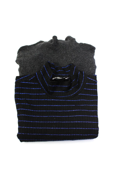 Soaked Women's Turtleneck Long Sleeves Ribbed Black Stripe Sweater Size S Lot 2