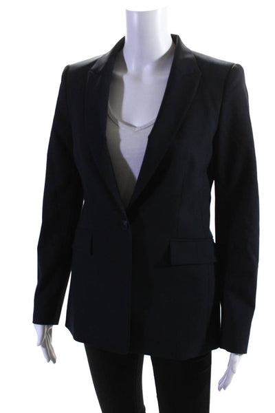 Rag & Bone Womens Single Button Blazer Jacket Navy Blue Wool Size 2